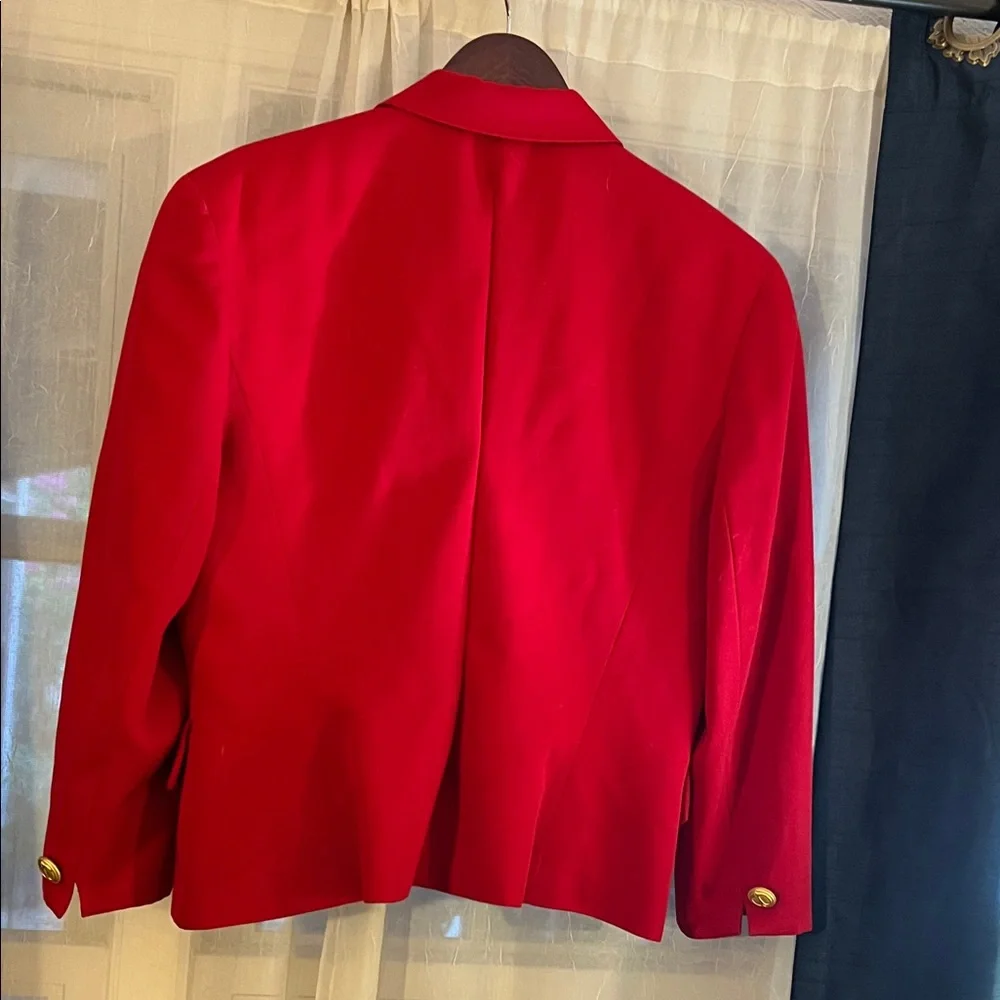Dior Double-Breasted Red Blazer with Gold Buttons